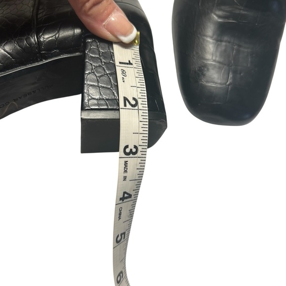 Pull & Bear Collection Faux Leather Croc Embossed Heeled Booties Sz 37 - Picture 15 of 16